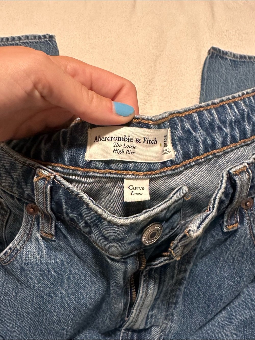 abercrombie & fitch high rise loose jean curve love 10r - Picture 4 of 6